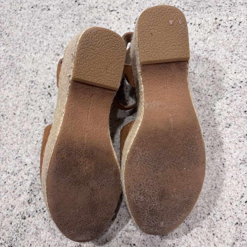 Dolce Vita - Lesly - Espadrille Platform Wedge Sandal Brown Suede Size 8 - Picture 4 of 6